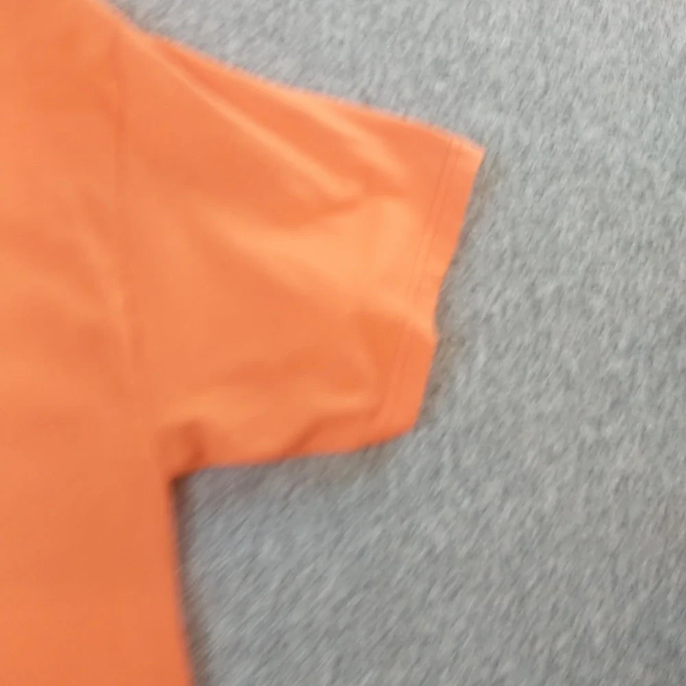 Hanes Heavyweight 50/50 Orange Short Sleeve T-Shirt Mens Large Solid Crewneck
